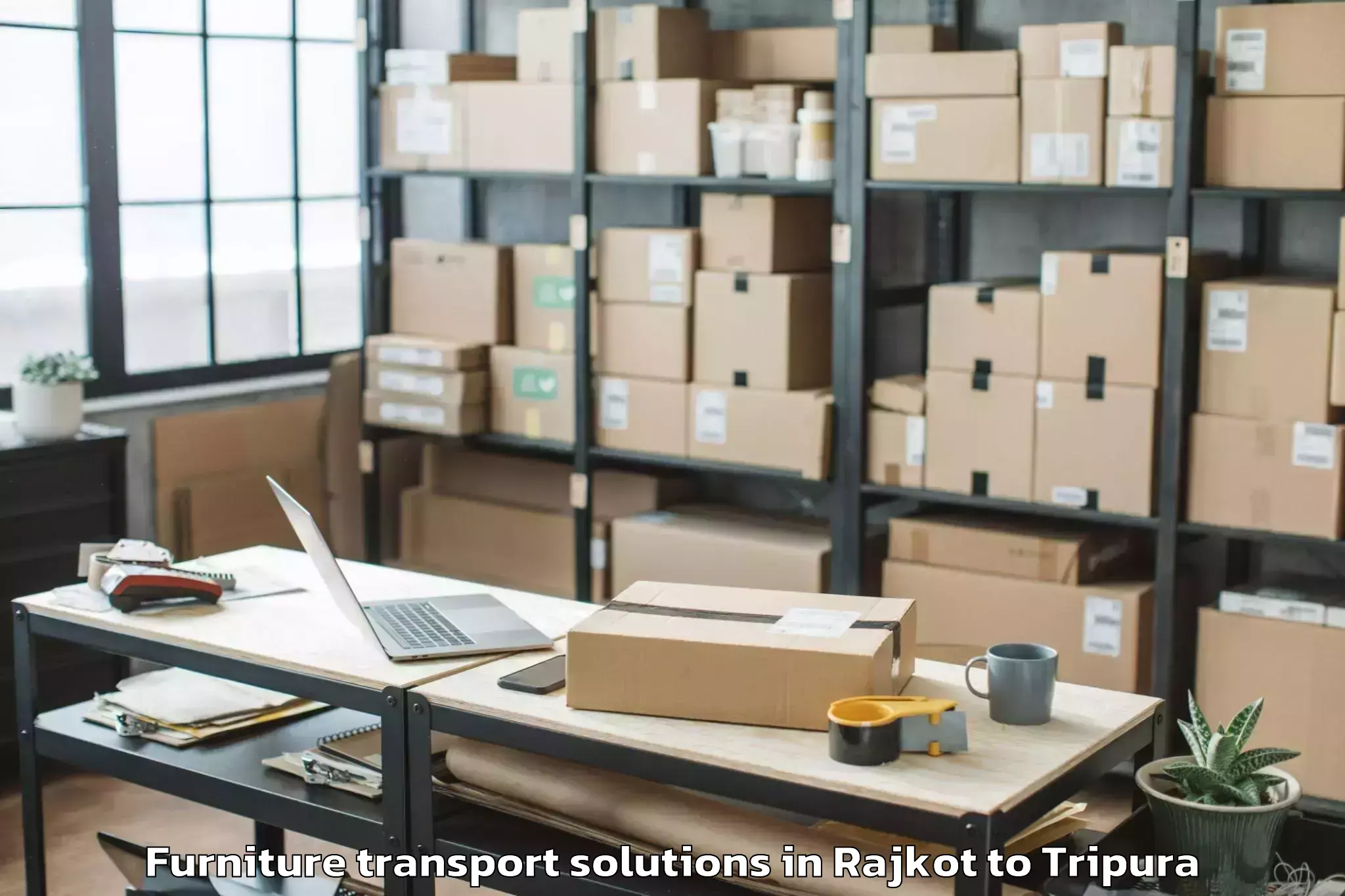 Trusted Rajkot to Tulashikhar Furniture Transport Solutions